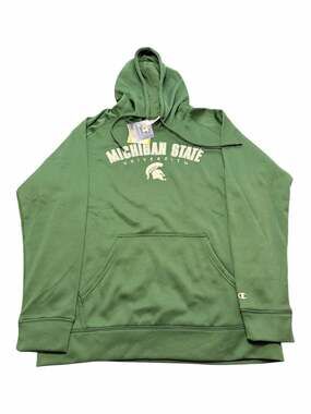 Champion Michigan State University Spartans Green Performance Hoodie - Size Medi
